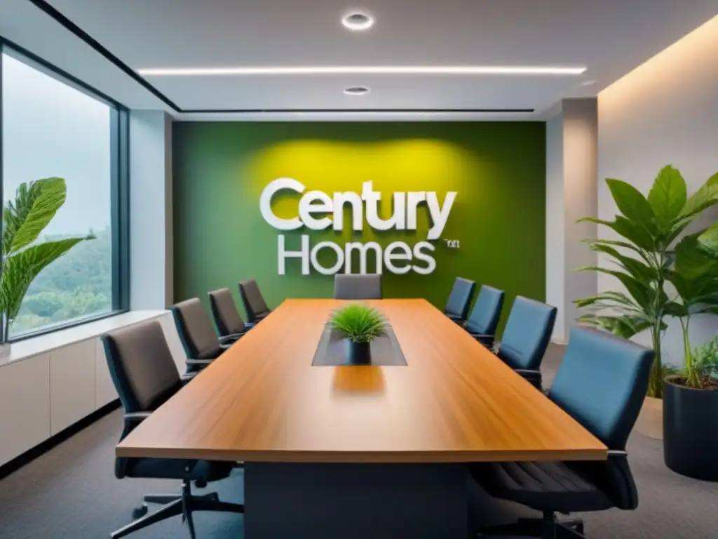 Oficina contemporánea con agentes inmobiliarios de Century 21 y Better Homes & Gardens en reunión colaborativa Alianza Century 21 Better Homes: Agentes en reunión colaborativa en una oficina contemporánea, con luz natural y toques de verdor