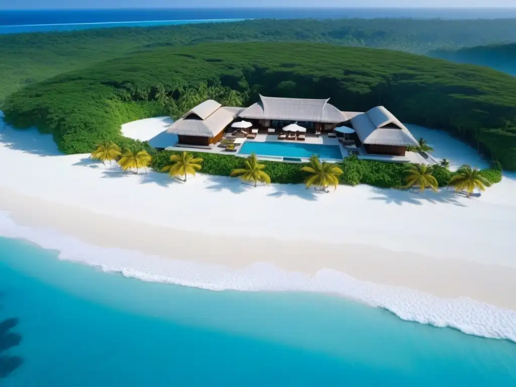 Paraíso privado de lujo: isla exclusiva con vistas aéreas impresionantes Alianzas estratégicas en resort isla privada: paraíso exclusivo con playas de arena blanca, aguas turquesas y lujosas villas con piscinas infinitas