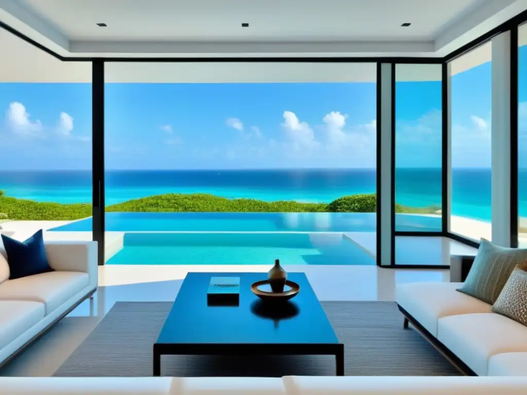Alquiler de lujo frente a la playa: diseño moderno y vistas panorámicas Alquiler vacacional de lujo con vistas al mar, diseño moderno y piscina infinita, destacando el impacto de las redes sociales