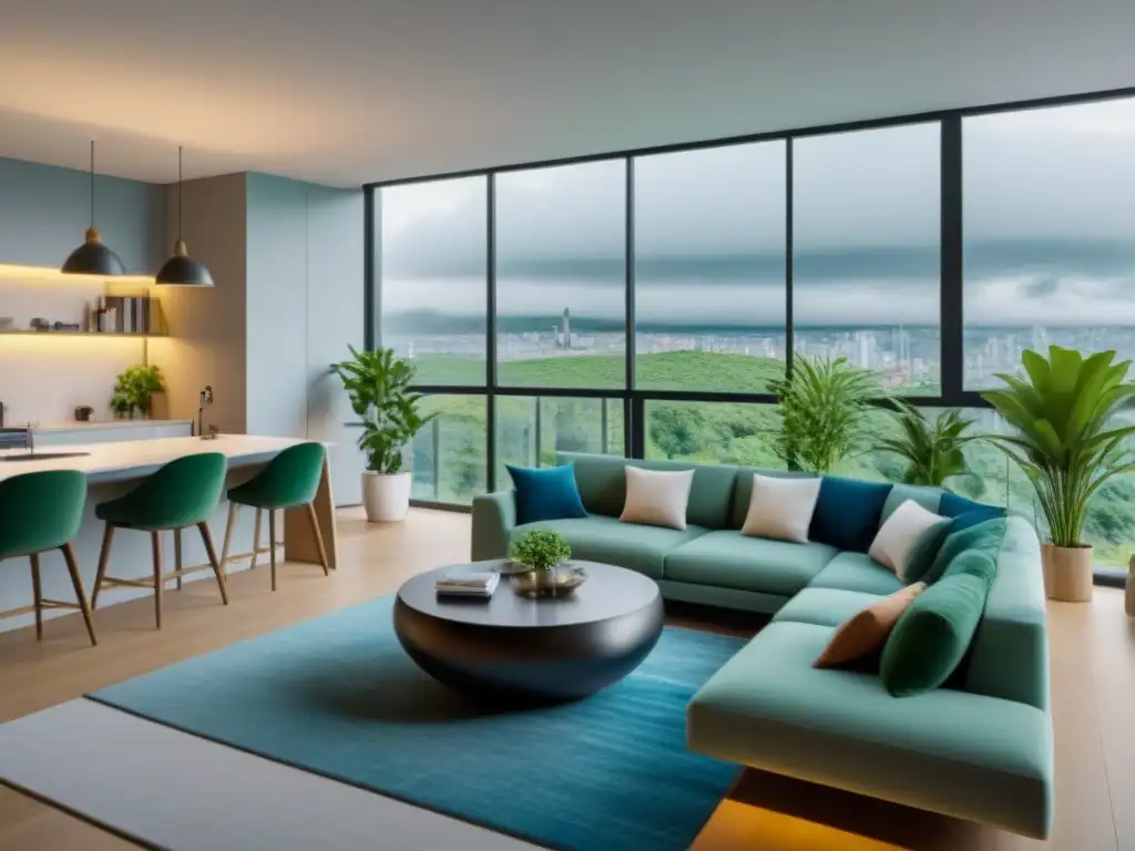Espacio de convivencia moderno para familias nómadas digitales en 8k Ambiente moderno y acogedor para familias nómadas digitales en el mercado inmobiliario