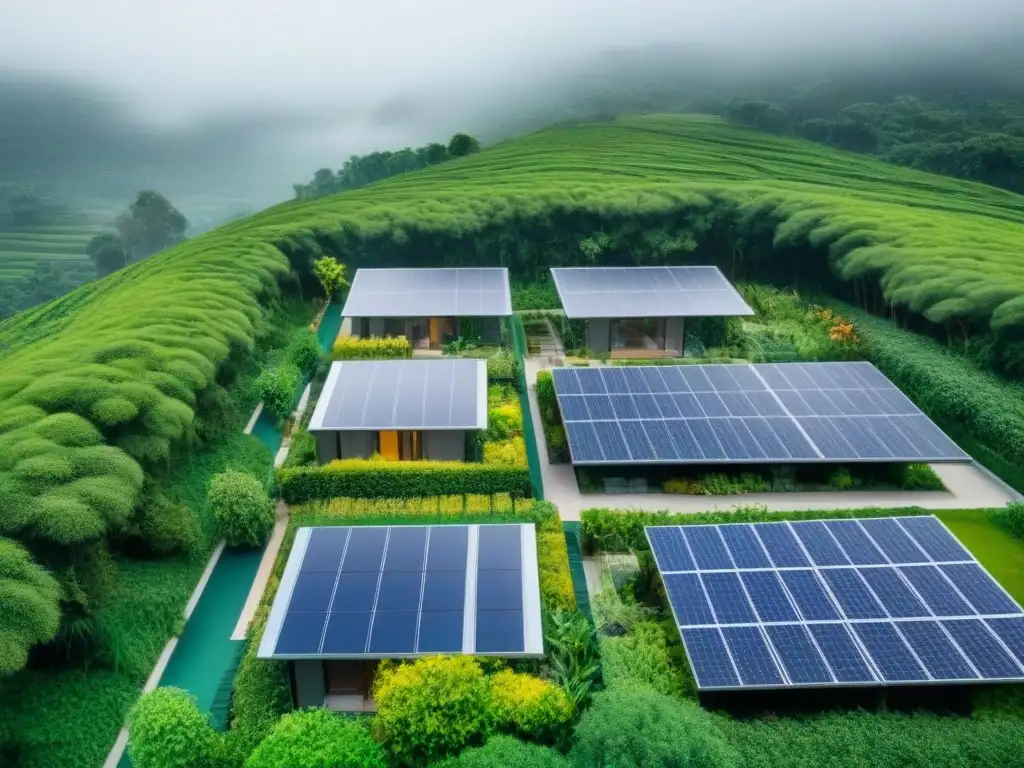 EcoViviendas: Arquitectura sostenible en armonía con la naturaleza Arquitectura ecoamigable en proyecto ecológico de inversión inmobiliaria, integrando naturaleza y diseño moderno