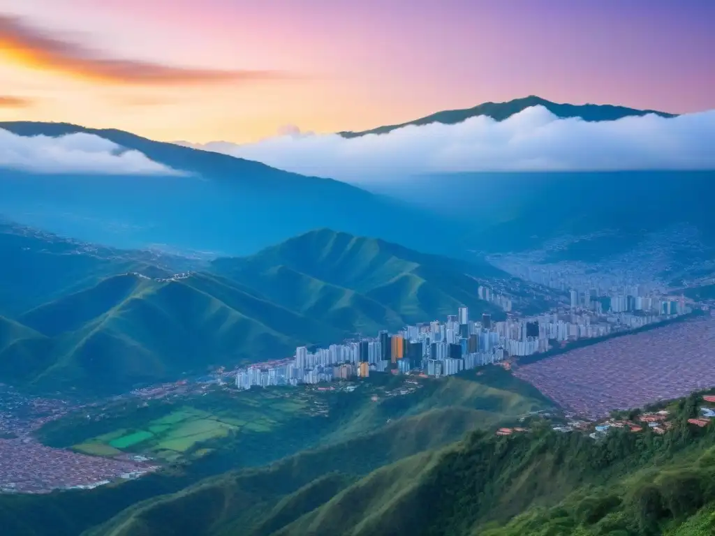 Medellín al atardecer: metrópolis vibrante entre montañas verdes Atardecer majestuoso sobre Medellín, Colombia, con su ciudad vibrante entre montañas verdes, ideal para inversionistas globales en bienes raíces