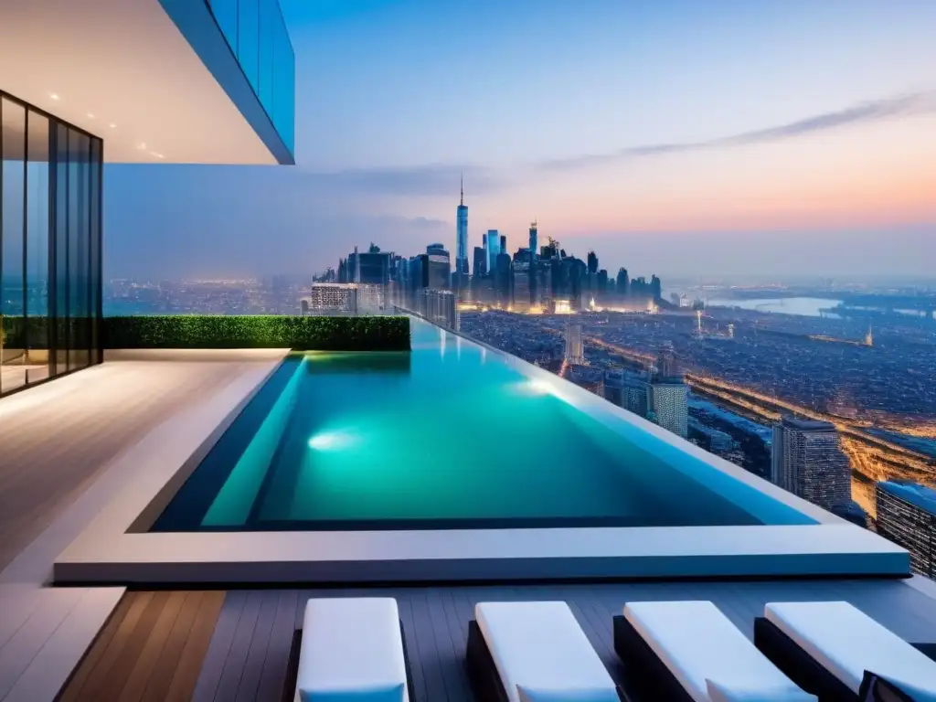 Ático de lujo con piscina infinita y vistas panorámicas en la ciudad Ático de lujo moderno con piscina infinita privada y vistas panorámicas