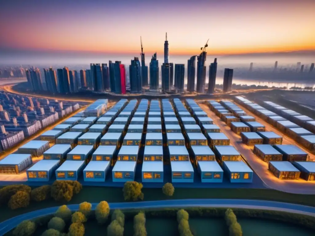 Construcción modular futurista: eficiencia innovadora Avance en construcción modular, proyectos internacionales inmobiliarios