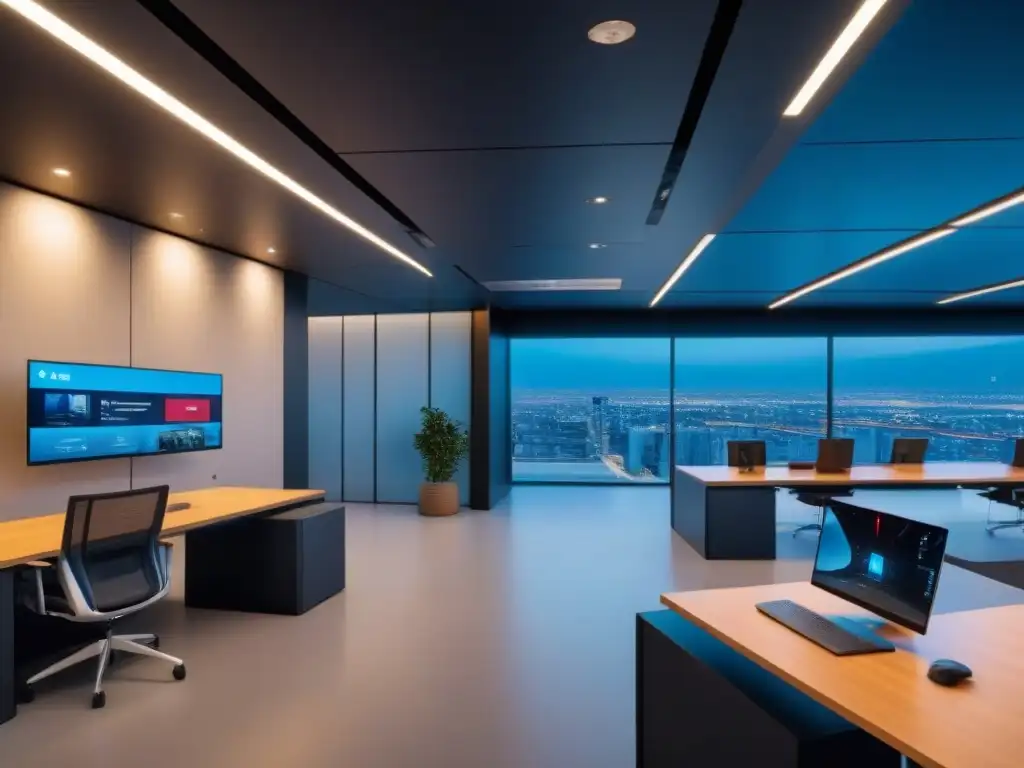 Seguridad inteligente: Innovación en edificios modernos Avanzado sistema de seguridad inteligente en edificio moderno