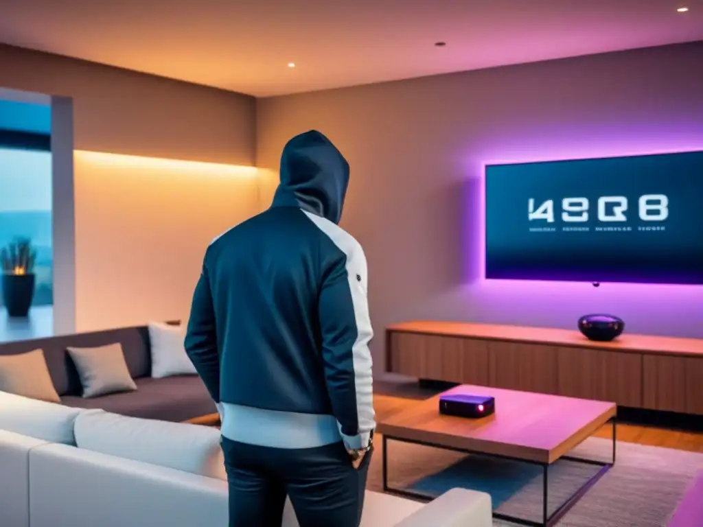Seguridad inteligente para hogar: tecnología avanzada y diseño moderno Avanzado sistema de seguridad en Smart Homes para inversionistas, integrado con estilo en una sala contemporánea