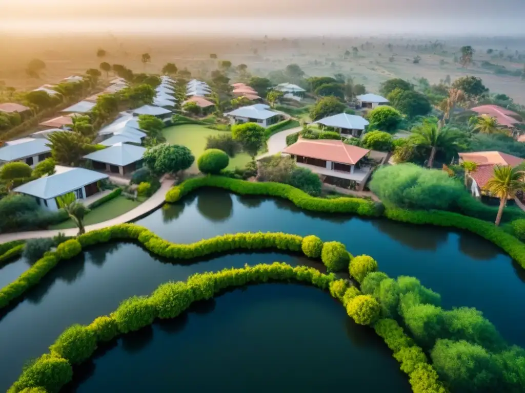 Contraste impactante: inversión inmobiliaria en regiones áridas Invertir en bienes raíces en áreas secas: contraste entre propiedades exuberantes y otras luchando por sobrevivir en condiciones áridas