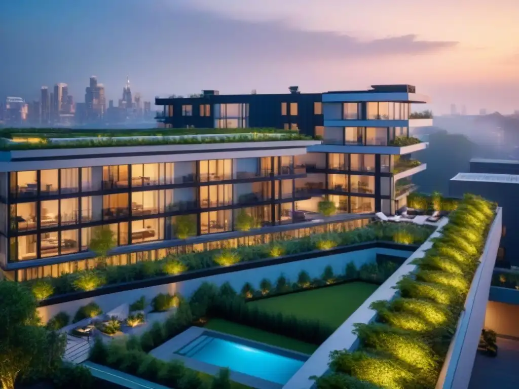 Complejo residencial moderno en ciudad, diseño vanguardista y naturaleza Invertir en bienes raíces internacionales: Un complejo residencial moderno y vibrante en la ciudad, con diseño innovador y áreas comunes