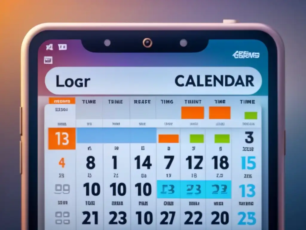 Calendario digital futurista para una gestión del tiempo eficiente Un calendario digital futurista muestra herramientas de gestión de tiempo