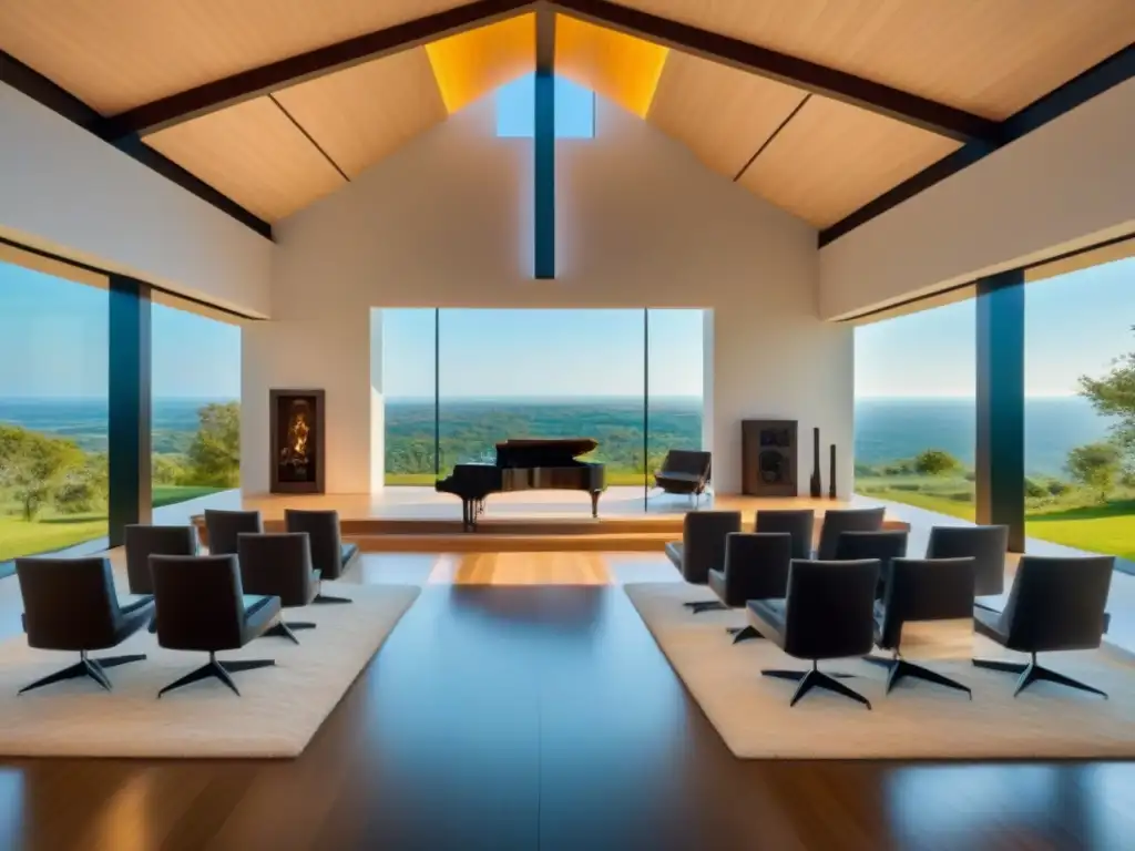 Capilla privada moderna: diseño minimalista en entorno lujoso Una capilla privada moderna y elegante en un lujoso inmueble