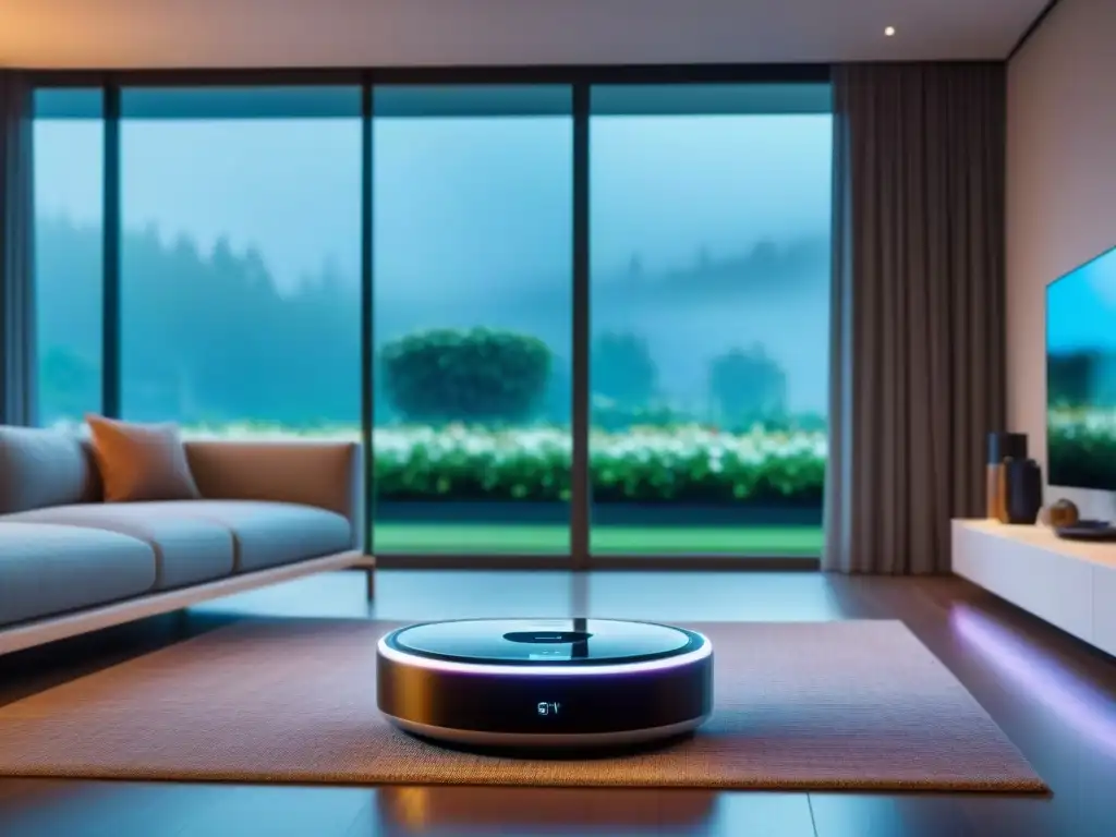 Smart home de lujo con IoT: eficiencia y comodidad Una casa inteligente futurista con dispositivos IoT interconectados, exudando conveniencia y lujo