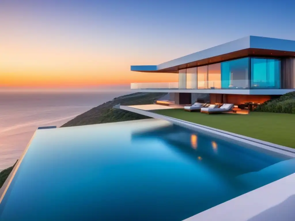 Una casa inteligente de lujo en un acantilado con vista al mar