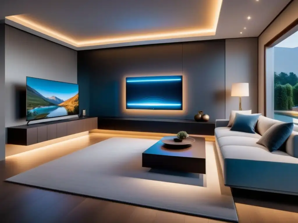Residencia inteligente de lujo con tecnología de vanguardia Una casa inteligente de lujo con tecnología de vanguardia integrada en todos sus rincones