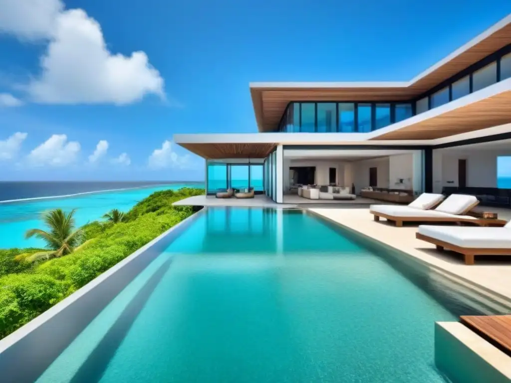 Villa de lujo frente al mar en el Caribe con diseño moderno y tecnológico Casa de lujo frente al mar en el Caribe con diseño moderno, piscina infinita y tecnología inteligente