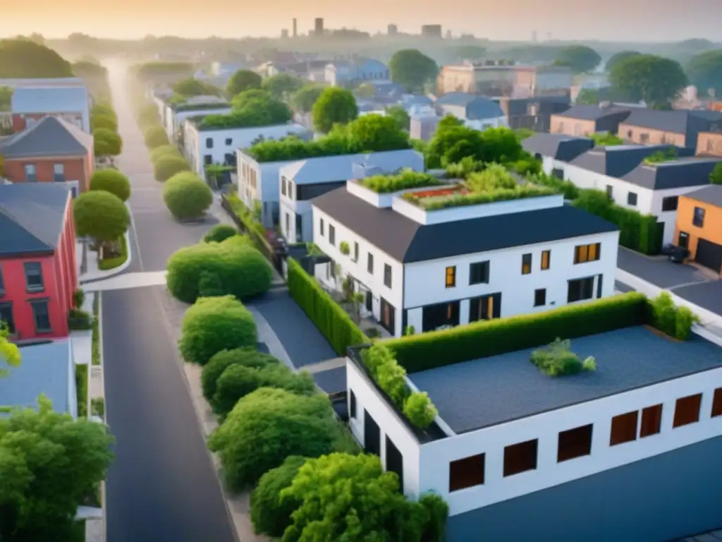 Transformación urbana: Un oasis entre la decadencia Una casa renovada destaca entre edificios deteriorados, simbolizando la transformación de un vecindario