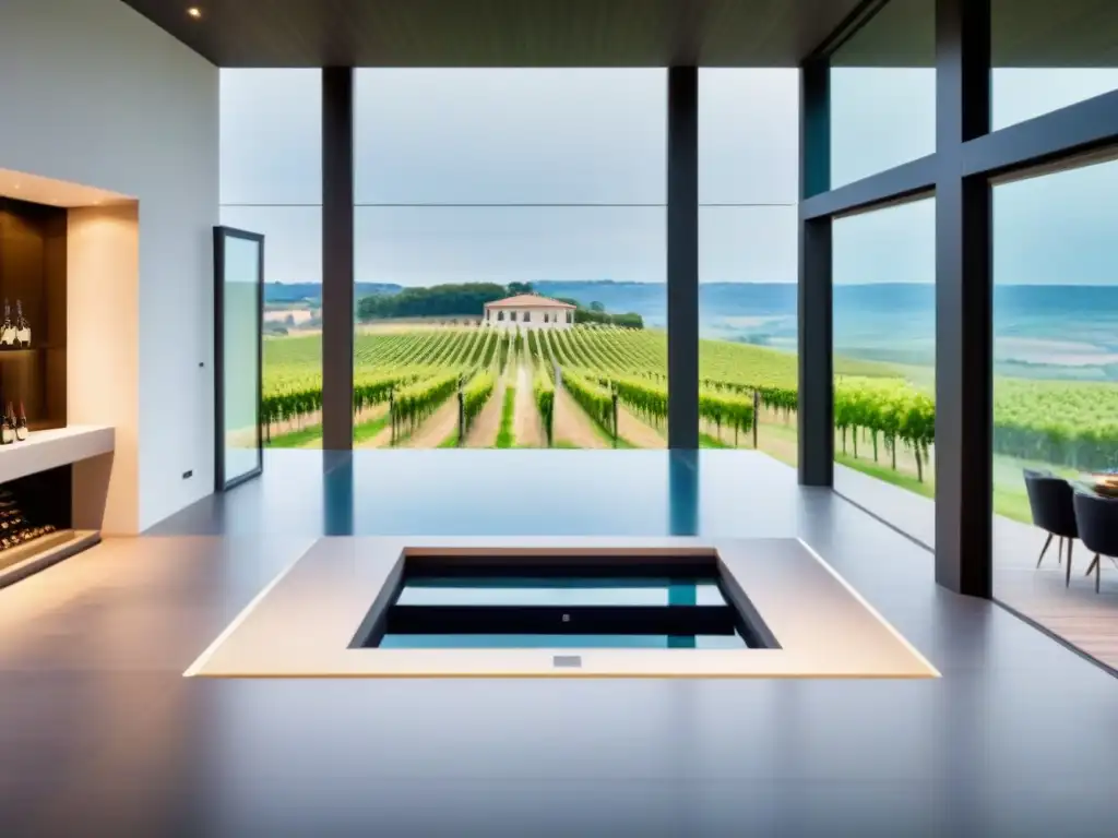 Villa de lujo entre viñedos en Bordeaux Casas exclusivas en viñedos internacionales: lujosa villa moderna en viñedos de Burdeos, Francia, con diseño elegante y piscina infinita