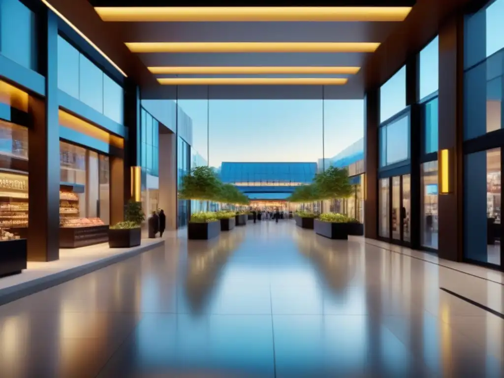 Centro comercial de lujo: imagen ultra detallada de compras y ocio Un centro comercial elegante y vibrante que destaca la importancia de gestión inmobiliaria