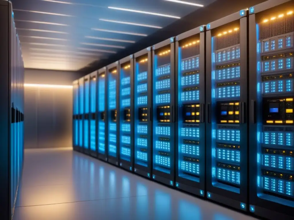 Centro de datos sostenible: tecnología de vanguardia en un entorno futurista Un centro de datos futurista y sostenible para inversionistas globales
