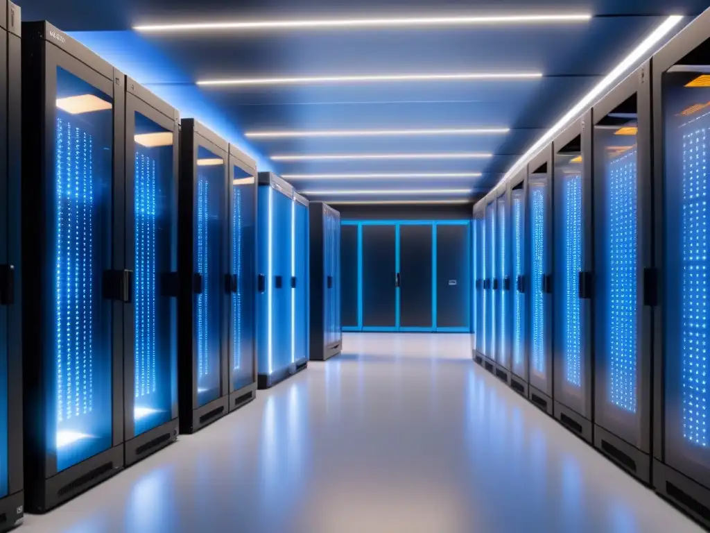 Centro de datos ultra detallado en la ciudad Un centro de datos ultramoderno en un área urbana, rodeado de infraestructura tecnológica avanzada