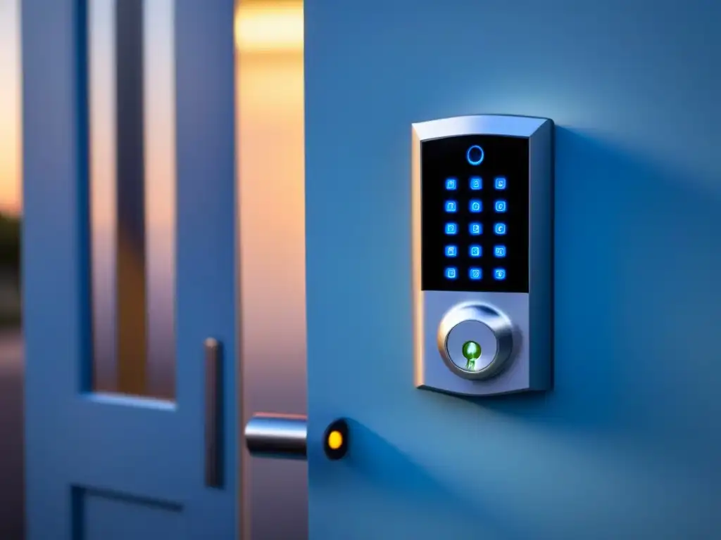 Smart lock futurista con tecnología de vanguardia Cerradura inteligente futurista con tecnología de vanguardia en seguridad para inversionistas