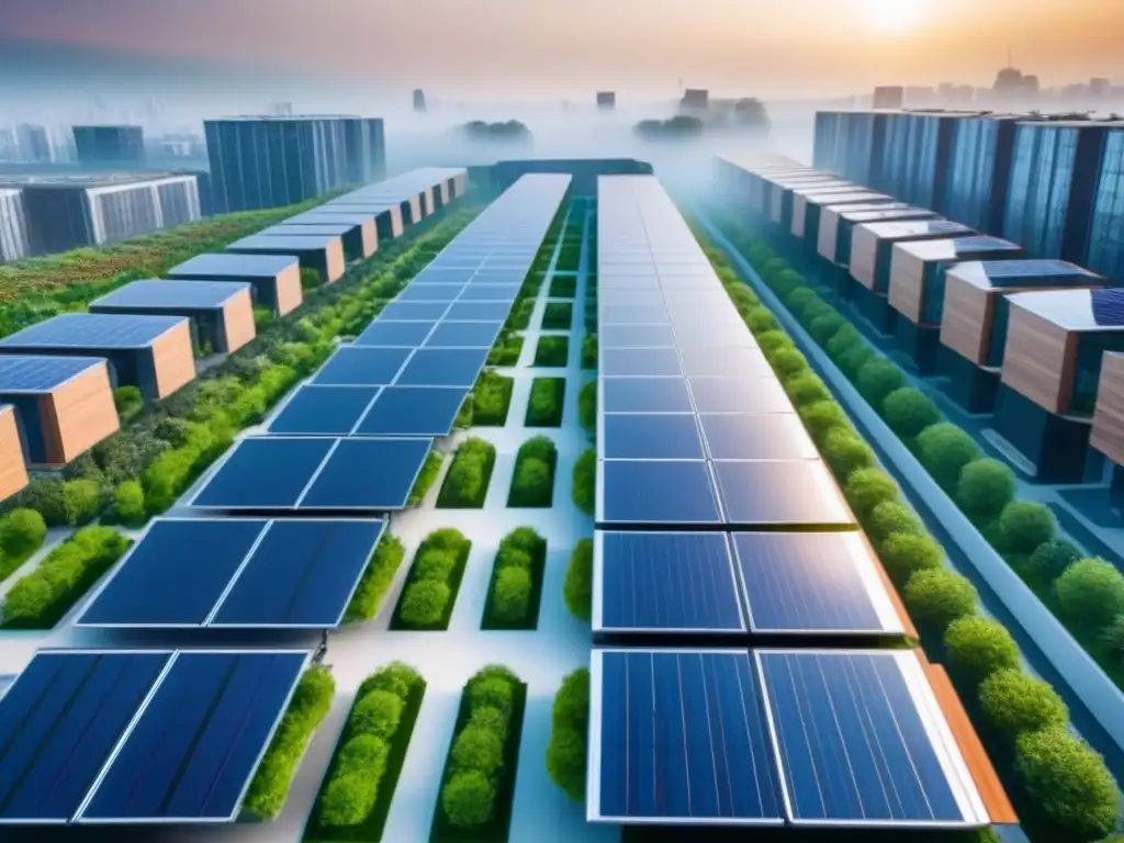 Metrópolis futurista: innovación y sostenibilidad urbana Una ciudad futurista con innovadoras viviendas y políticas de vivienda líderes, que promueven la sostenibilidad y el progreso urbano