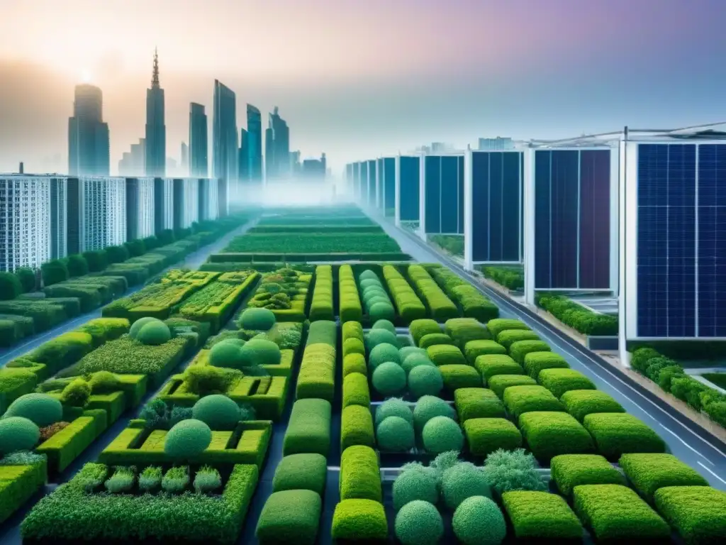 Metrópolis futurista: arquitectura verde en 8k Una ciudad futurista llena de naturaleza y arquitectura moderna, ideal para inversionistas globales mercado inmobiliario internacional