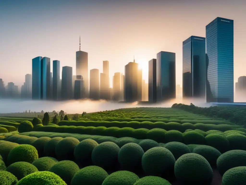 Metrópolis futurista: arquitectura vanguardista en 8k Una ciudad futurista con rascacielos vanguardistas, naturaleza y tecnología