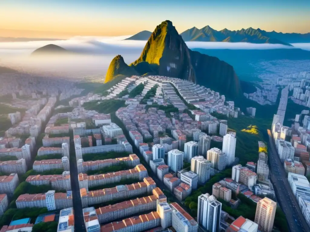Metrópolis latinoamericana: mezcla vibrante de modernidad y tradición Una ciudad latinoamericana con modernos rascacielos y arquitectura histórica, reflejando la energía urbana
