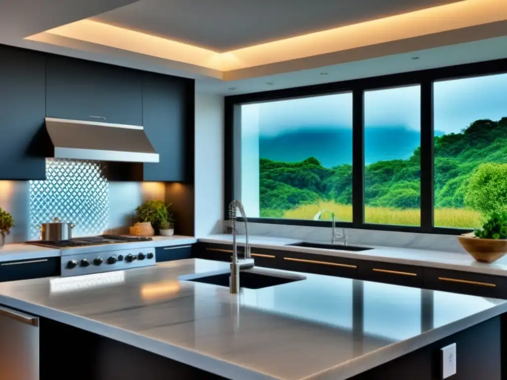 Renovación de cocina: lujo y modernidad con mármol blanco y electrodomésticos de acero inoxidable Renovación de cocina lujosa con tendencias del mercado inmobiliario internacional