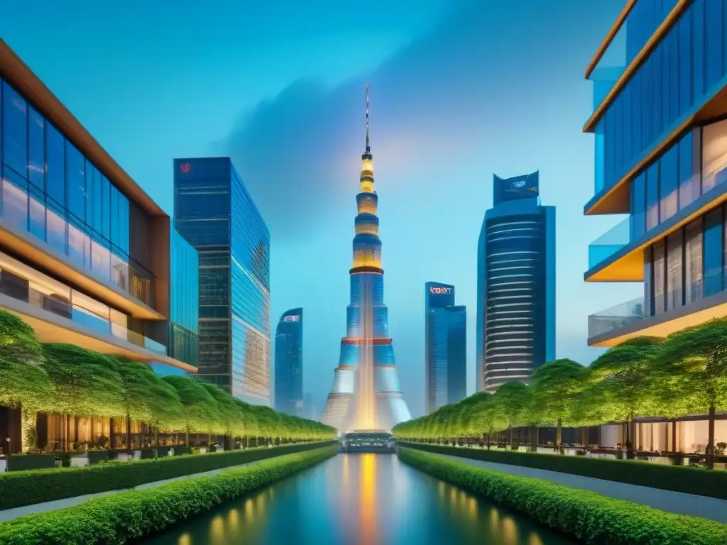 Rascacielos de lujo en Asia con marcas de moda exclusivas integradas Colaboraciones de marcas de lujo en el inmobiliario de Asia: rascacielos moderno con marcas de alta costura integradas en su diseño
