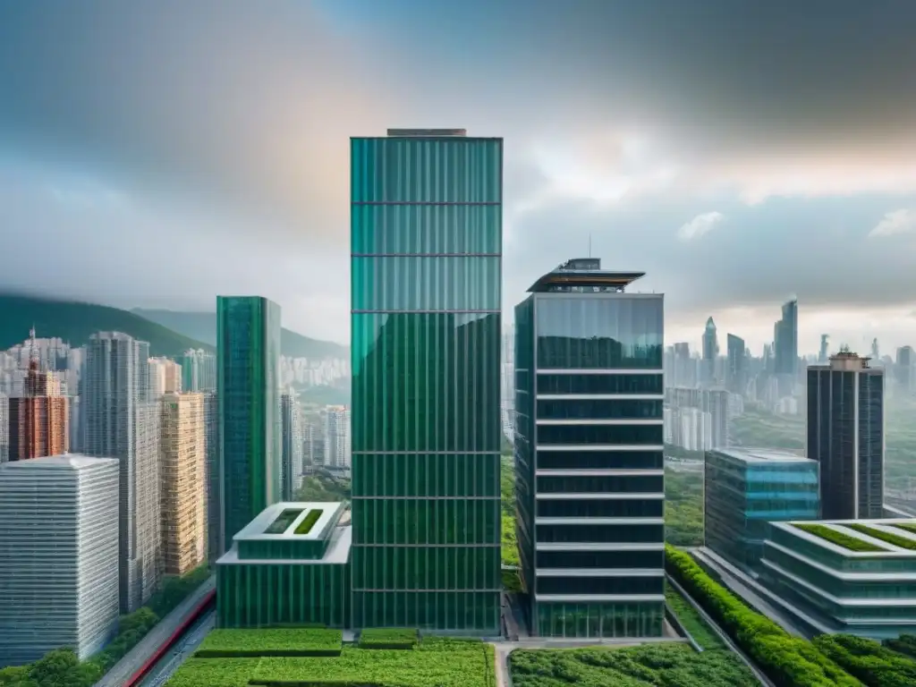 Comparación detallada: Edificio LEED vs Edificio BREEAM Una comparativa visual detallada entre edificios certificados LEED y BREEAM, mostrando diferencias en inversión internacional