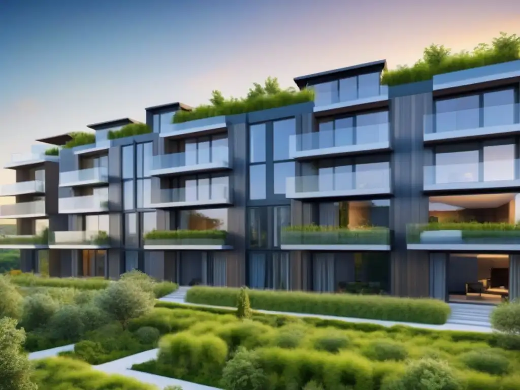 Complejo de apartamentos de lujo ultramoderno con Certificación Passive House para inversionistas, diseño sostenible y ventanales de piso a techo