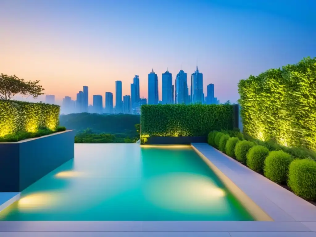 Complejo de apartamentos de lujo con terraza panorámica Un complejo de edificios de apartamentos modernos y lujosos con diseño arquitectónico elegante, terraza panorámica y ambiente urbano sofisticado