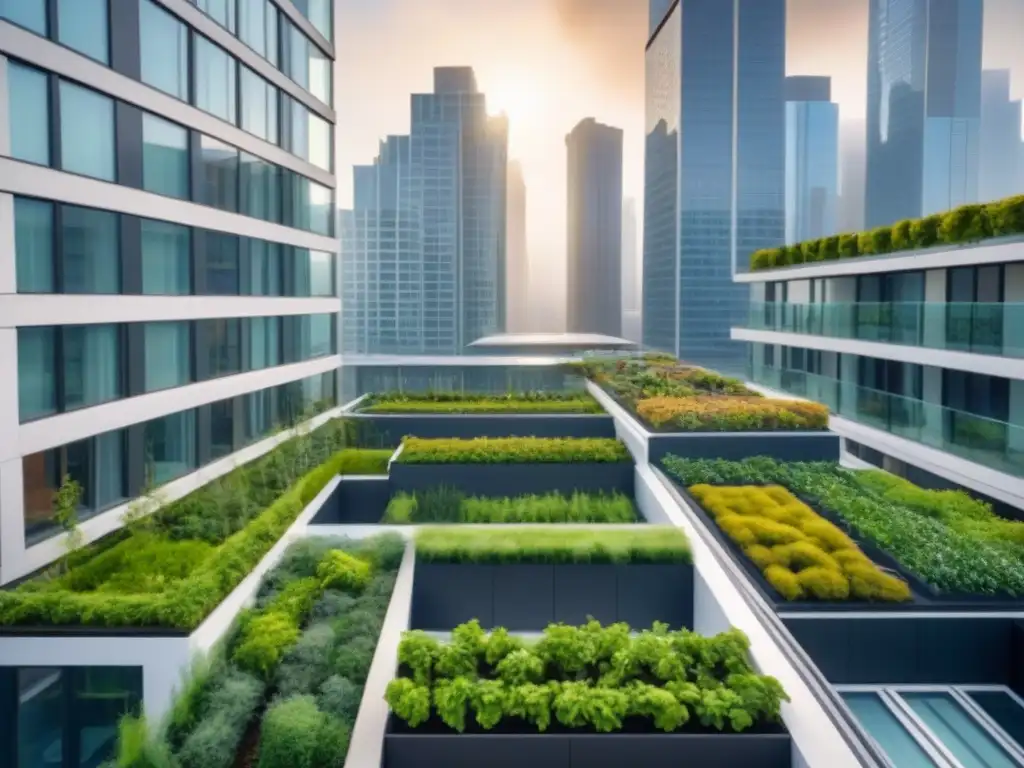 Complejo ecoamigable en la ciudad: arquitectura verde y moderna Un complejo de edificios sostenibles con certificaciones ambientales en el mercado inmobiliario