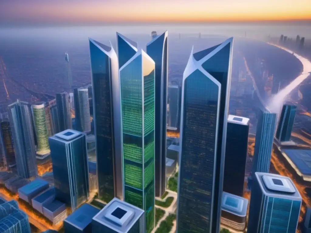 Complejo urbano futurista con innovación y prosperidad Un complejo futurista con innovador diseño y millennials activos