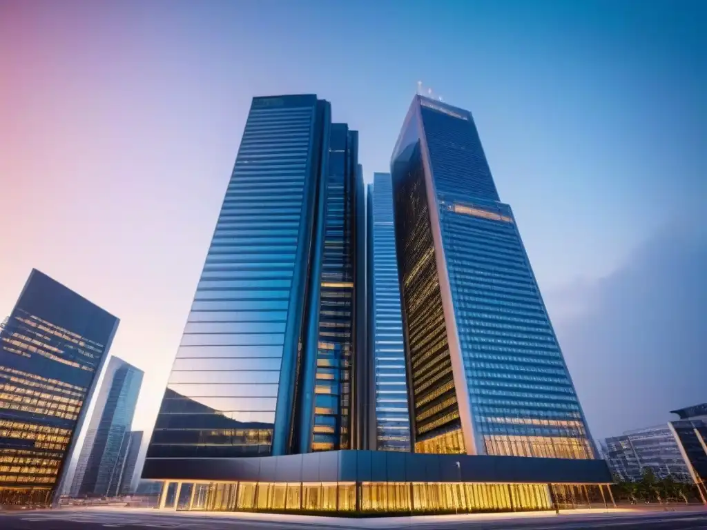 Edificio oficinas moderno: integración urbana y eficiencia Un complejo de oficinas moderno con sinergias postfusión en propiedades, reflejando eficiencia y crecimiento urbano