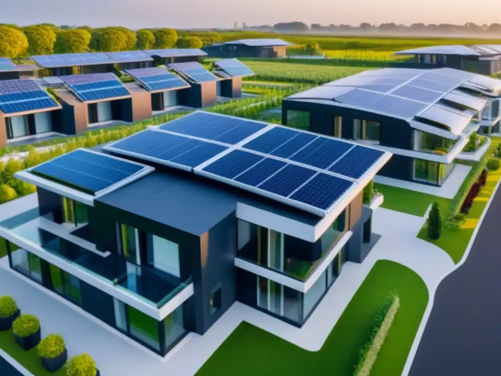 Complejo residencial moderno: tecnología y sostenibilidad Un complejo residencial moderno y automatizado con tecnología y sostenibilidad