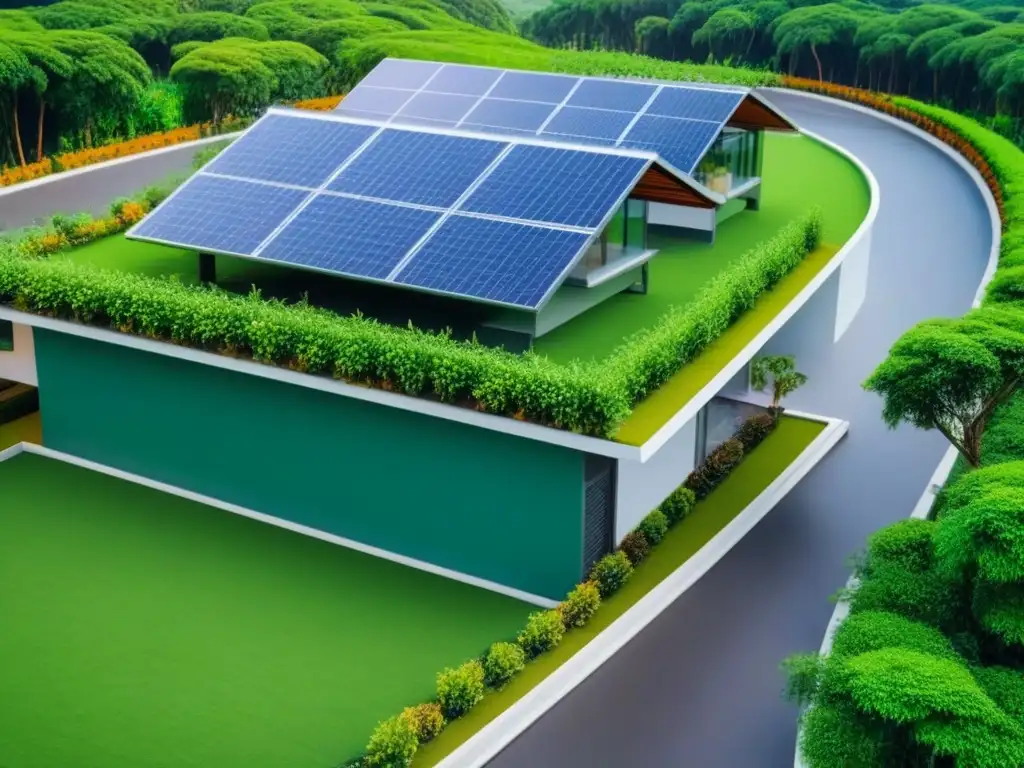 Complejo residencial ecoamigable: armonía entre naturaleza y modernidad Un complejo residencial sostenible en armonía con la naturaleza