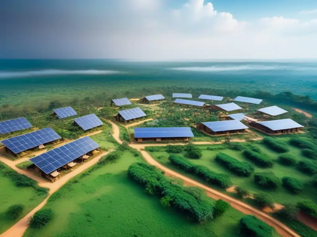 Complejo residencial sostenible en África Subsahariana: arquitectura ecológica integrada en la naturaleza Un complejo residencial sostenible en el corazón de África Subsahariana, con arquitectura ecofriendly integrada en un paisaje exuberante