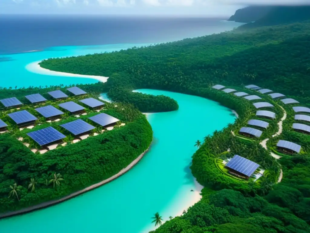Resort ecofriendly en paraíso tropical: lujo sostenible Un complejo turístico ecológico en la selva tropical, ideal para inversión
