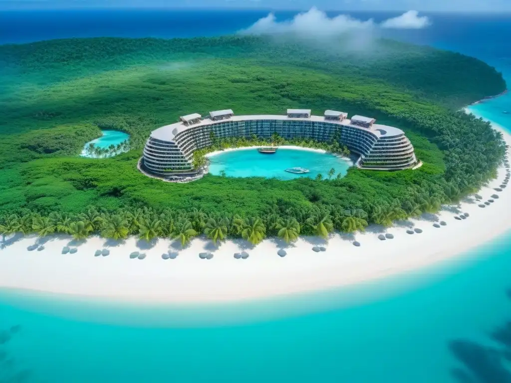 Paraíso ecológico: lujo sostenible en resort de ensueño Invertir en complejos turísticos ecológicos: Un ecoresort rodeado de aguas turquesas, arrecifes de coral y naturaleza exuberante