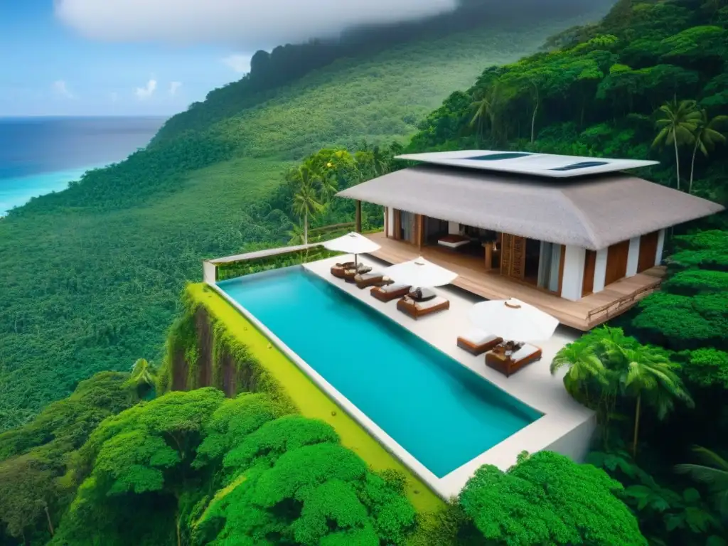 Ecoresort de lujo en paraíso tropical eco-sostenible Complejos turísticos ecológicos internacionales: lujo y naturaleza se fusionan en un paraíso tropical con resort sostenible y exuberante selva