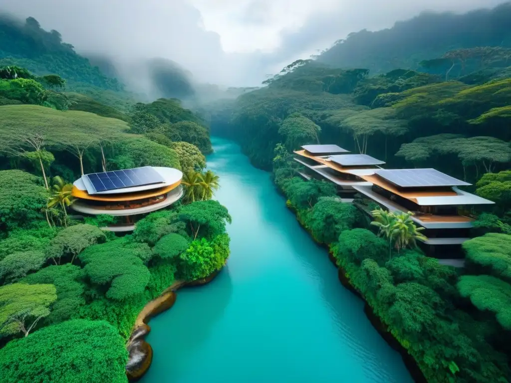 Ecoresort de lujo en selva tropical: inversión sostenible Invierte en complejos turísticos ecológicos: lujoso ecoresort en selva tropical con arquitectura sostenible y naturaleza exuberante