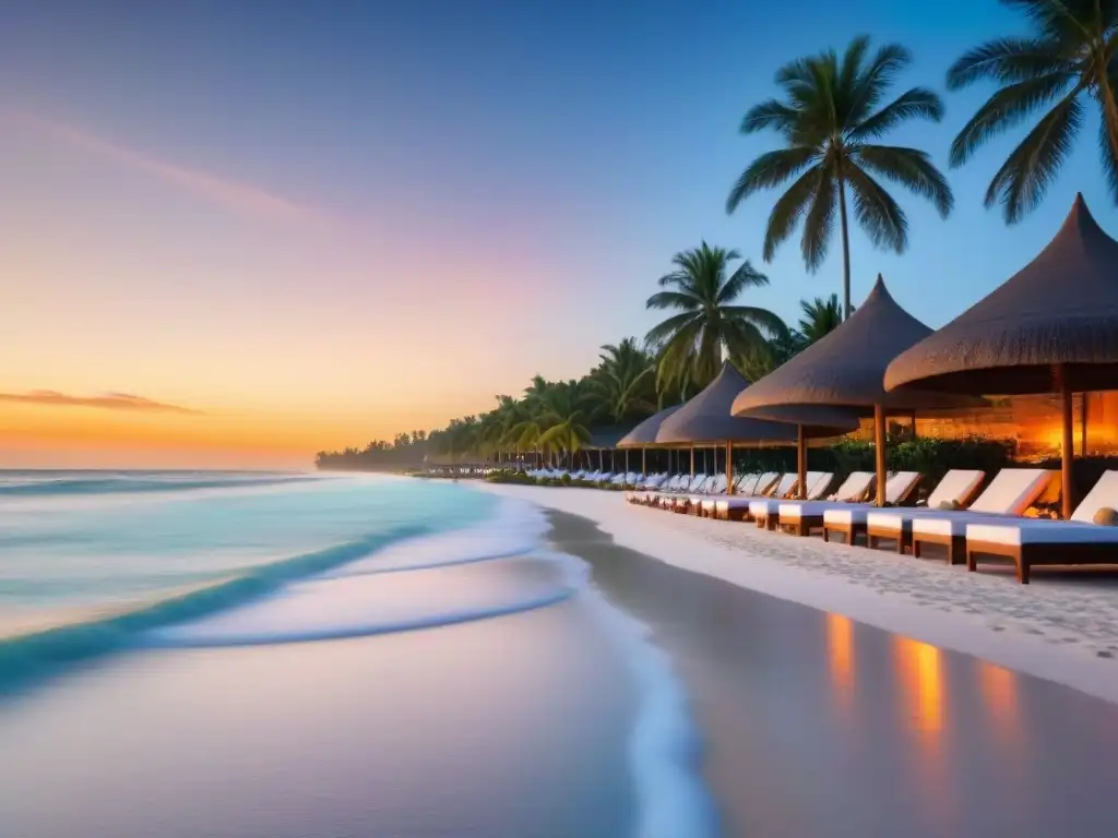 Resort de lujo en la playa: Invierte con criptomonedas en paraíso tropical Compra de tiempo compartido criptomonedas: Exclusivo resort playero con arquitectura moderna, playas de arena blanca y atardecer vibrante