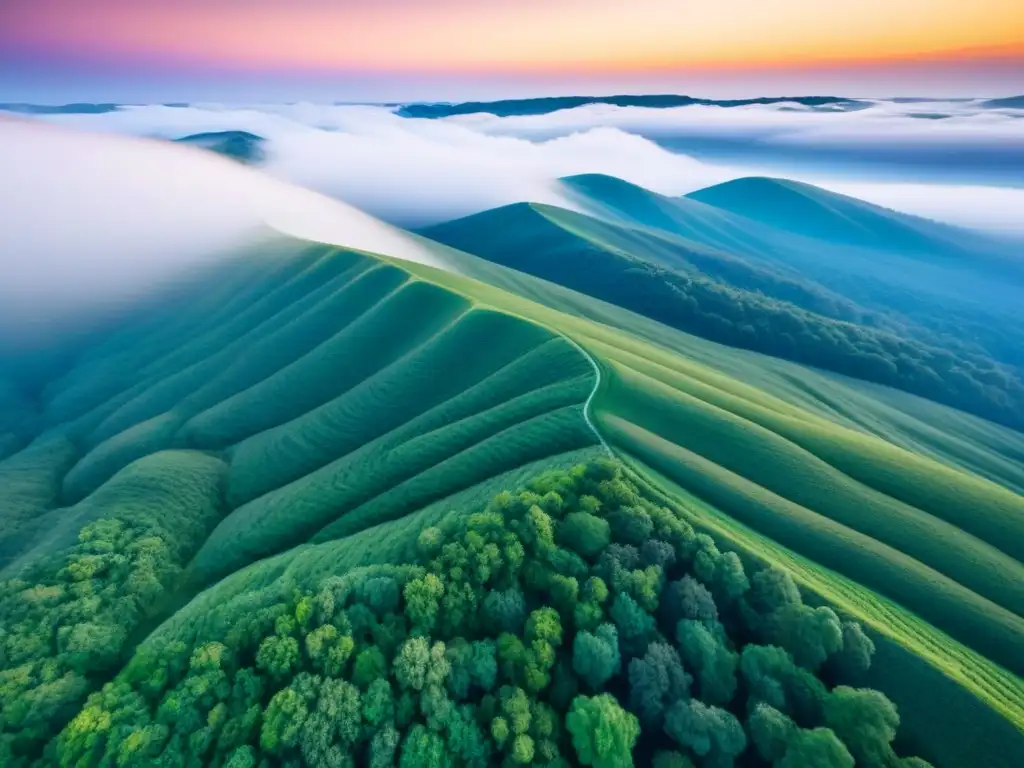 Inversión en tierras vírgenes: belleza natural y oportunidad Consejos para compra de terrenos sin desarrollar: vista aérea de colinas verdes y cielo azul, reflejando la serenidad y potencial