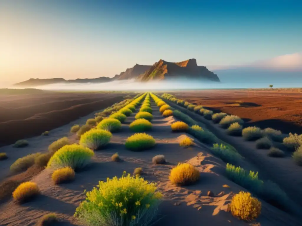 Transformación climática: de exuberante a desértico Contraste impactante: de tierras prístinas a desiertos, destacando riesgos de inversión en terrenos sin desarrollar