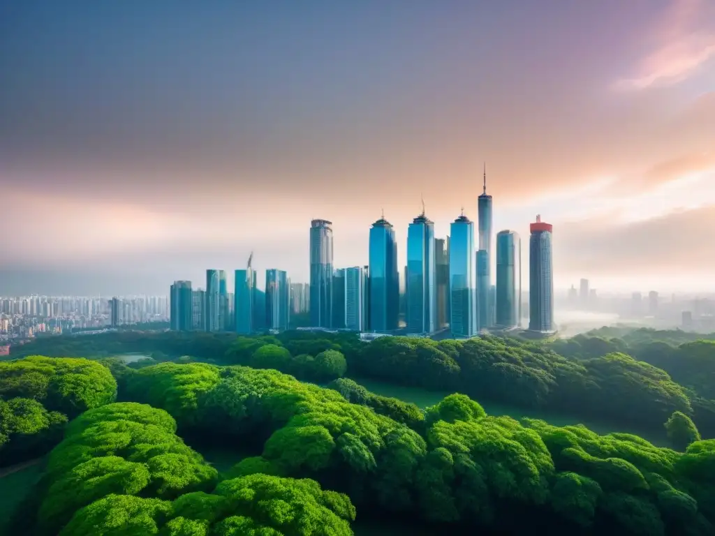 Contraste urbano-natural: arquitectura y naturaleza en equilibrio Contraste urbano y natural: ciudad y parque, equilibrio entre riesgo e inversión en seguros de propiedades en riesgo