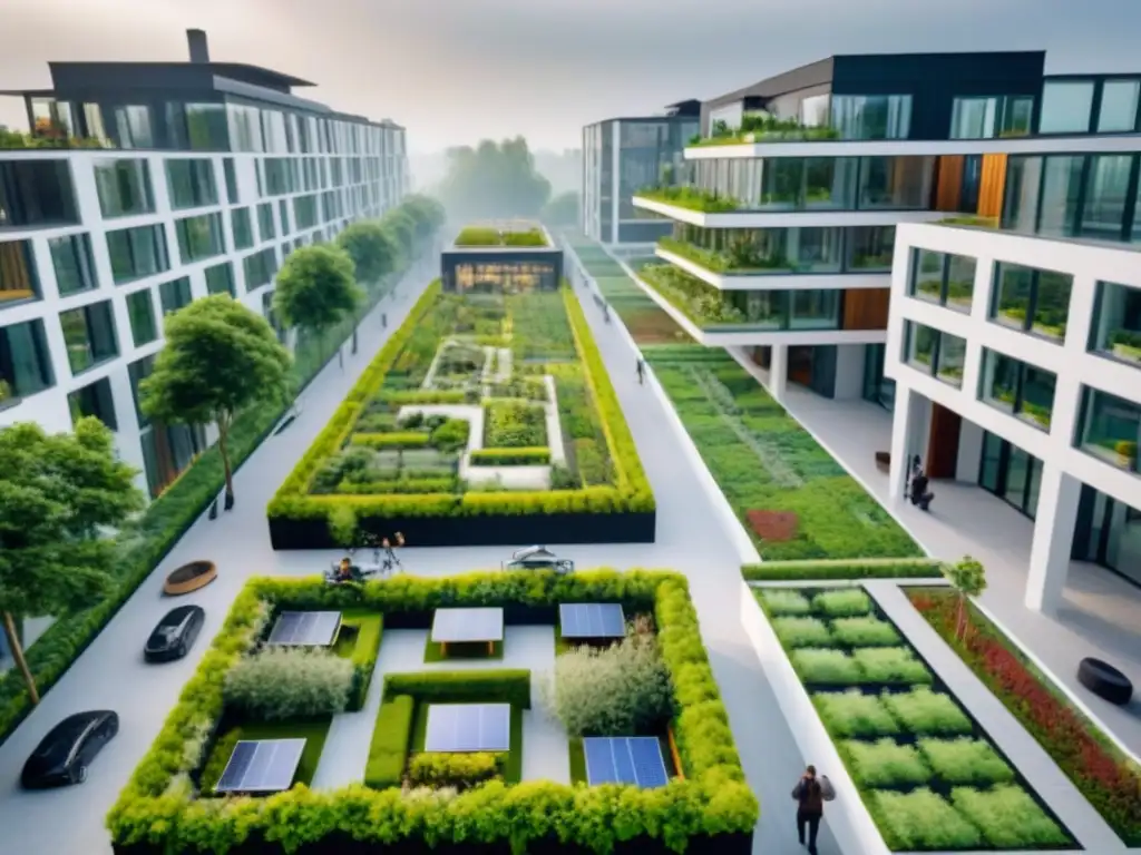 Desarrollo urbano sostenible: futuro ecoamigable Invertir en crowdfunding inmobiliario sostenible en una comunidad ecofriendly futurista