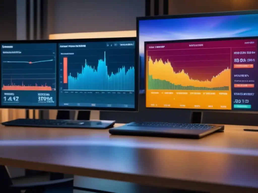 Panel financiero interactivo: datos en tiempo real Visualización de datos para inversionistas: Dashboard financiero detallado con tendencias bursátiles en tiempo real y diseño moderno y profesional