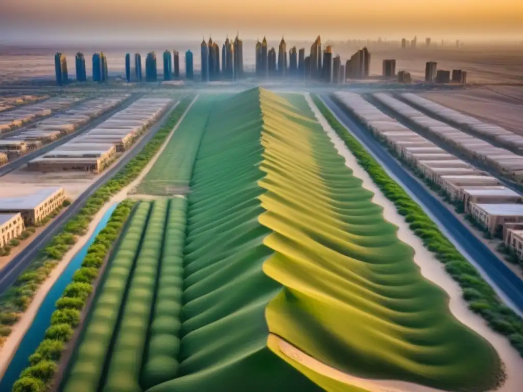 Desierto que florece: oasis urbano en frontera Desarrollo inmobiliario en mercados fronterizos: del desierto a una ciudad oasis vibrante, reflejo de transformación y crecimiento